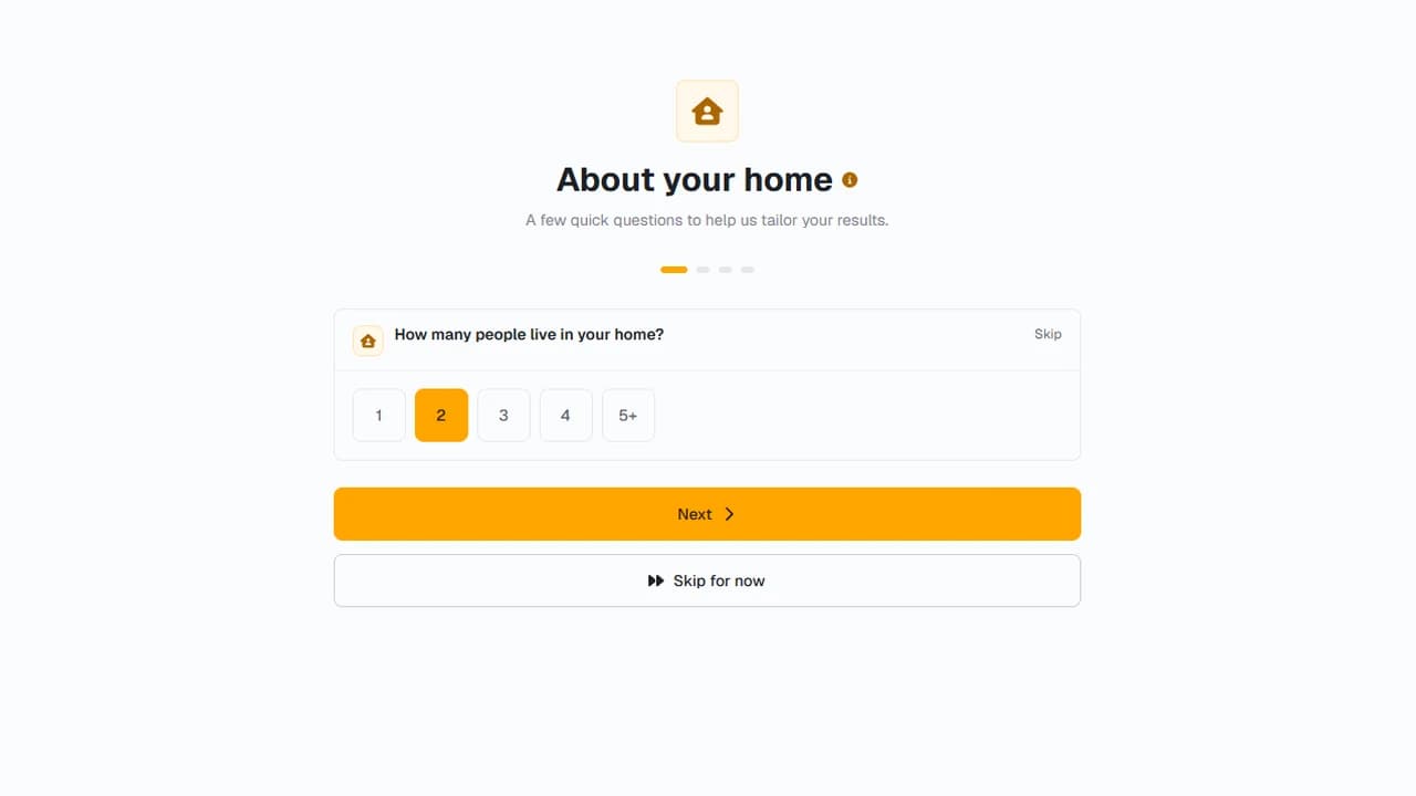 The first question: how many people live in your home